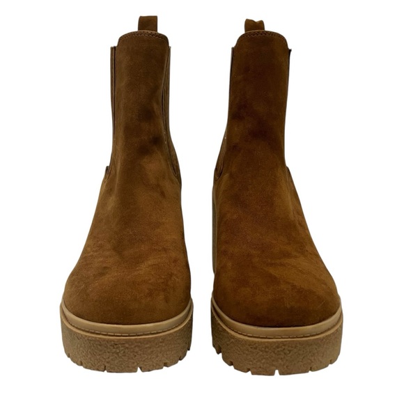 Steve Madden Caster H20 Camel Micro Suede Waterproof Lug Sole Boot Women 8 - Picture 4 of 15